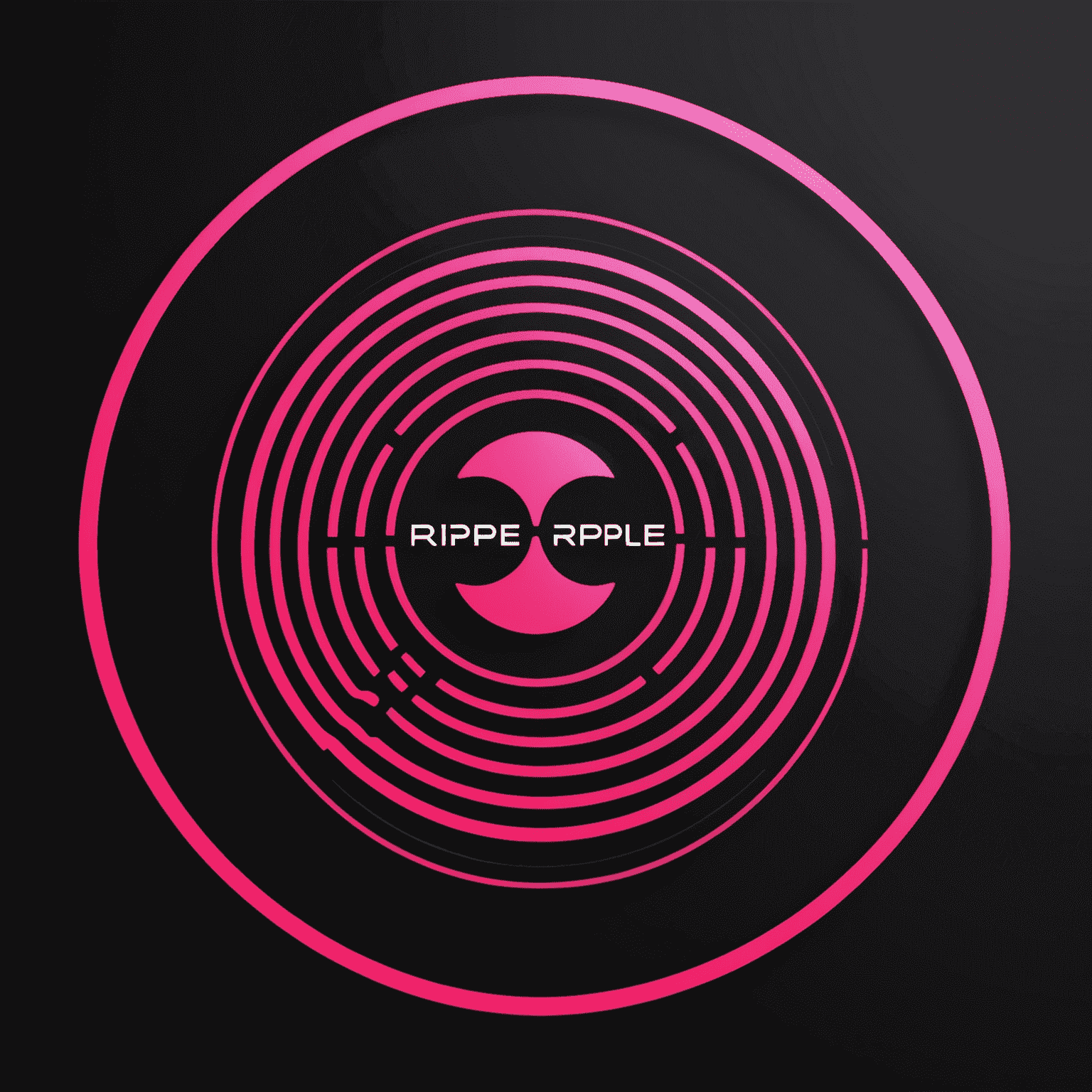 Ripple Scanner Logo - A modern, sleek design incorporating ripple effect and scanner imagery in red, pink, and black colors