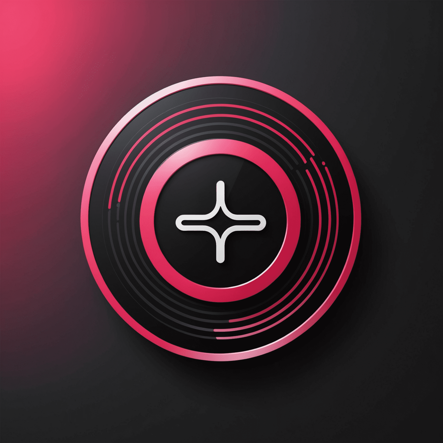Ripple Scanner Logo - A modern, sleek design incorporating ripple effect and scanner imagery in red, pink, and black colors